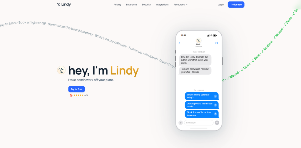 Lindy AI voice agent platform for no-code voice workflows and post-call automation with CRM integration