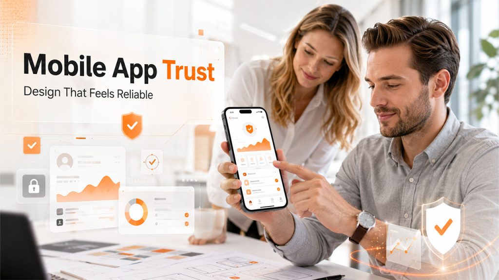 Mobile app design with a professional user interface that strengthens brand trust and improves user confidence.