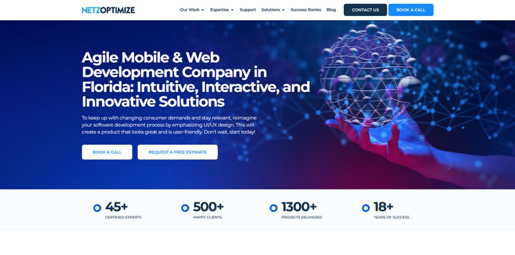 NetzOptimize offering Miami mobile app development services with expertise in software engineering, automation, and technical consulting