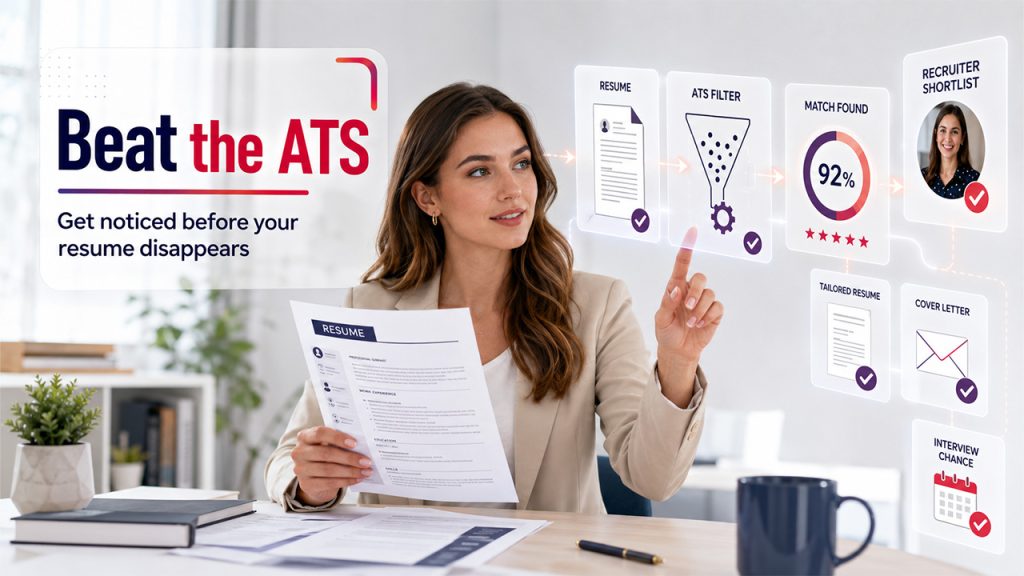 Professional optimizing AI-generated resumes for ATS compatibility and recruiter review using job-specific keywords and measurable achievements