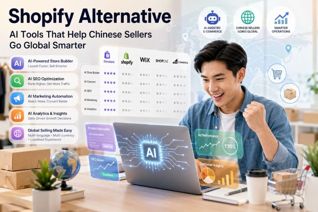 Which Shopify Alternative Offers the Best Built-In AI Tools for Chinese Sellers Going Global?