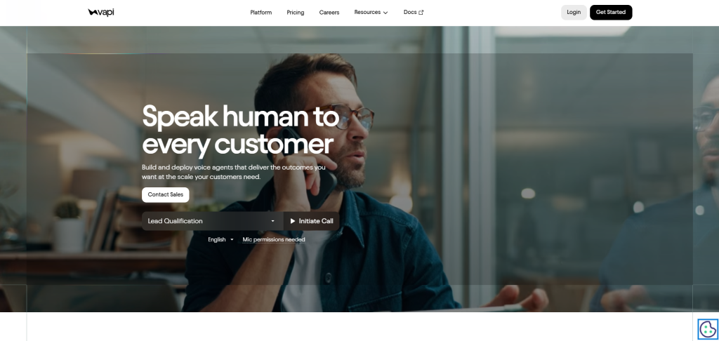 Vapi platform for building custom AI Voice Agents for Businesses using APIs and developer tools