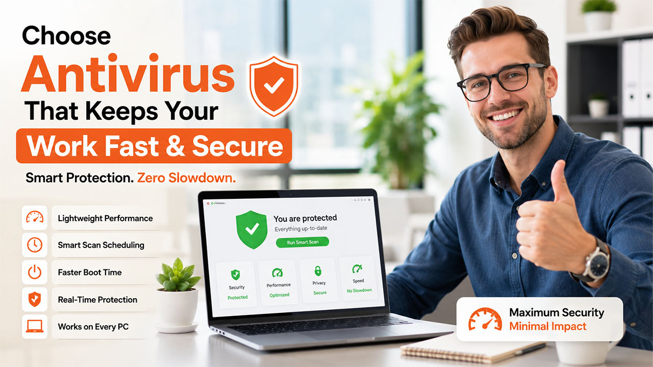 Antivirus for small business protecting office computers without slowing down performance