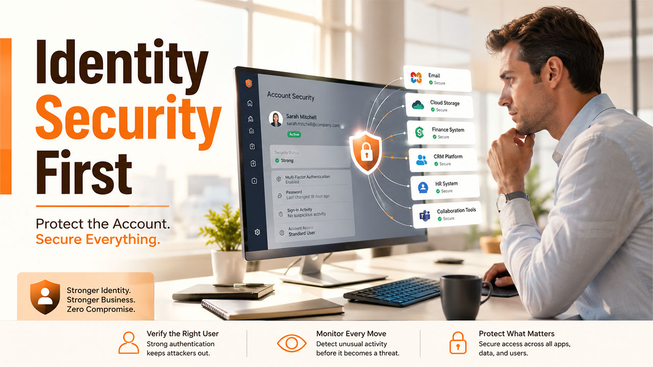 Identity security protecting user accounts and digital identities from cyber threats and business email compromise