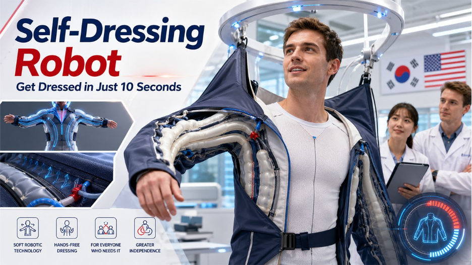 South Korea–U.S. Researchers Unveil Self-Dressing Robot That Dresses Users in Just 10 Seconds
