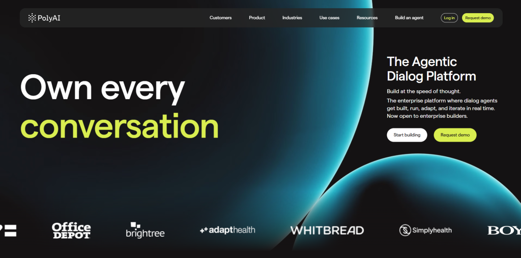 PolyAI enterprise AI voice agent platform for businesses with realistic voice conversations and contact center automation.