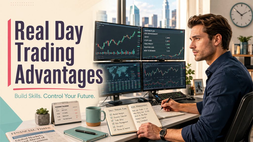 The real advantages of Day Trading as a Side Hustle, including flexible income opportunities and financial independence