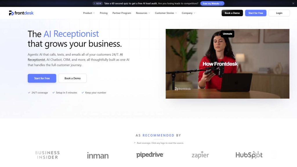 My AI Front Desk (Frontdesk) — Affordable AI Receptionist with Built-In CRM