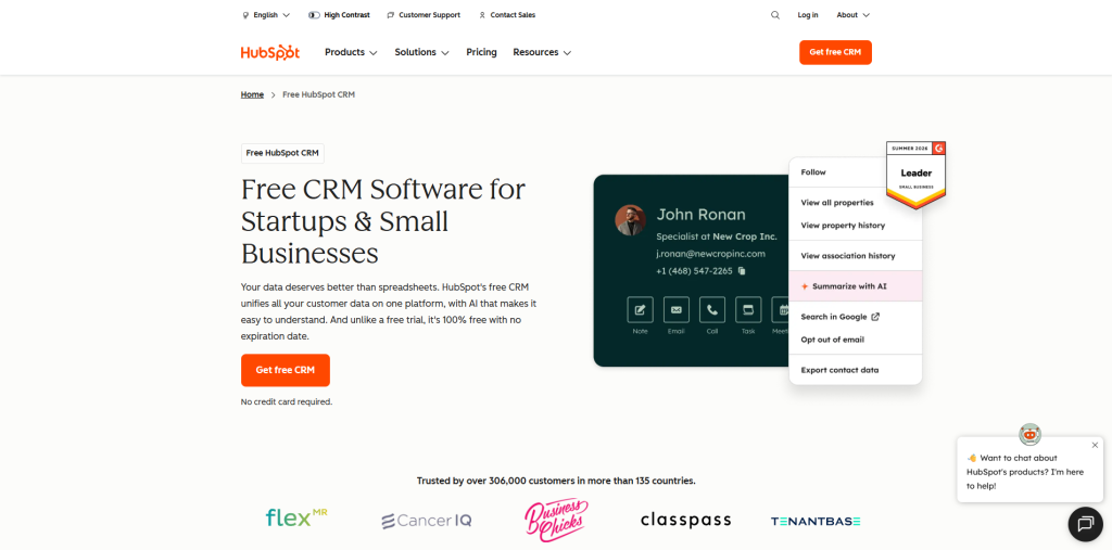Best CRM Software for Small Business HubSpot CRM