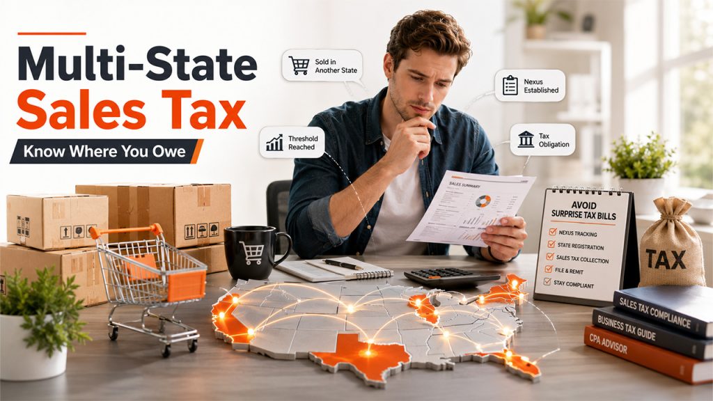 Online business CPA managing multi-state sales tax obligations