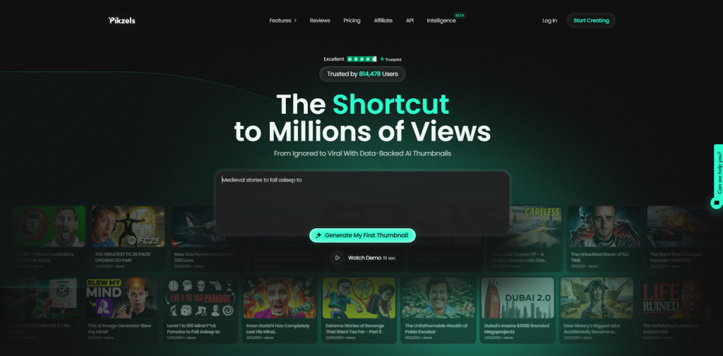 Pikzels AI YouTube thumbnail maker for creating engaging thumbnails