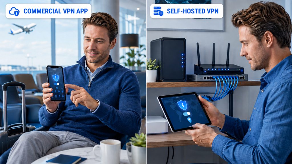 Self-hosted VPN vs commercial VPN comparison