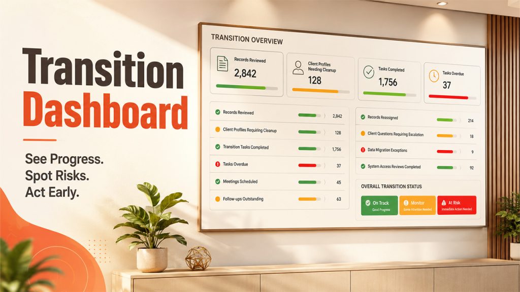 Simplify a financial advisory practice transition with a transition dashboard