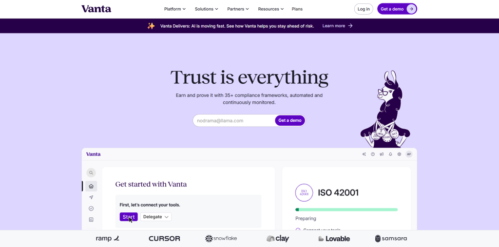 Vanta SOC 2 Compliance Software platform
