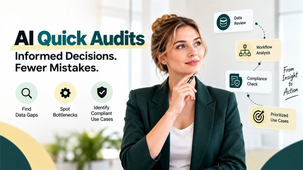 Ai quick audits identify data gaps, workflow bottlenecks, and compliant use cases