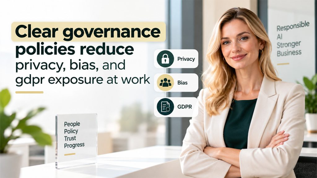 Clear governance policies reduce privacy, bias, and gdpr exposure at work