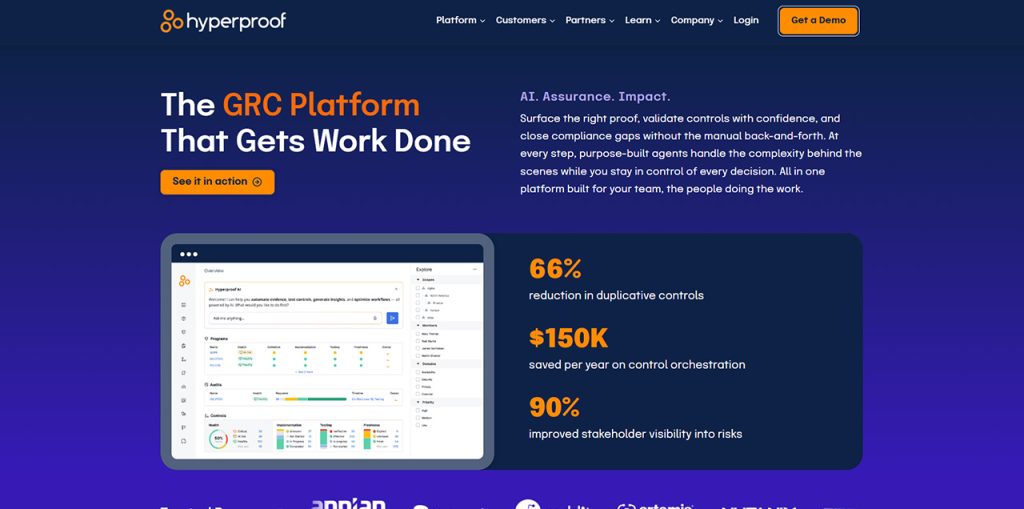 Hyperproof SOC 2 compliance software for multiple frameworks