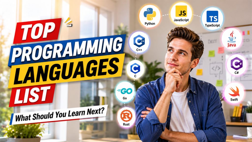 Top programming languages list for 2026
