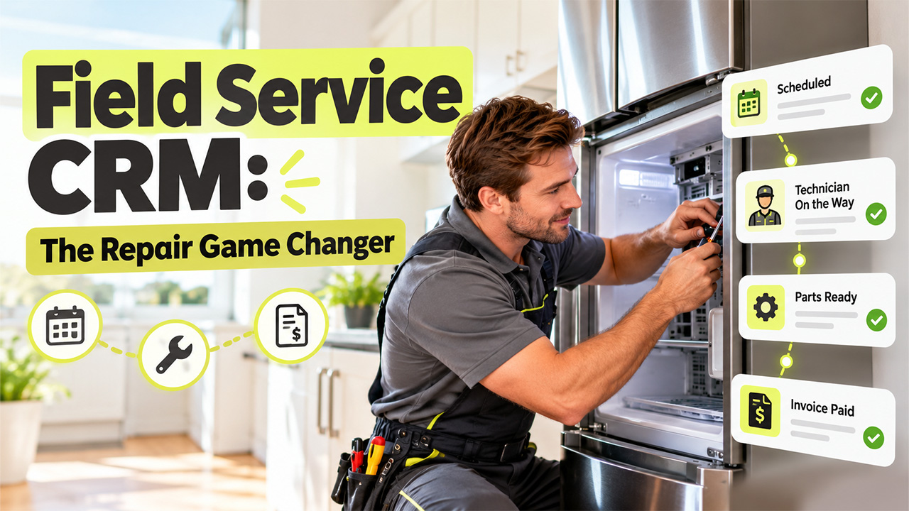 Field Service CRM, Appliance Repair Software, Field Service Management, CRM for Service Businesses, Technician Scheduling