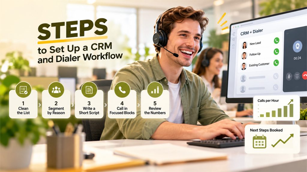 Five steps to set up a CRM and dialer workflow
