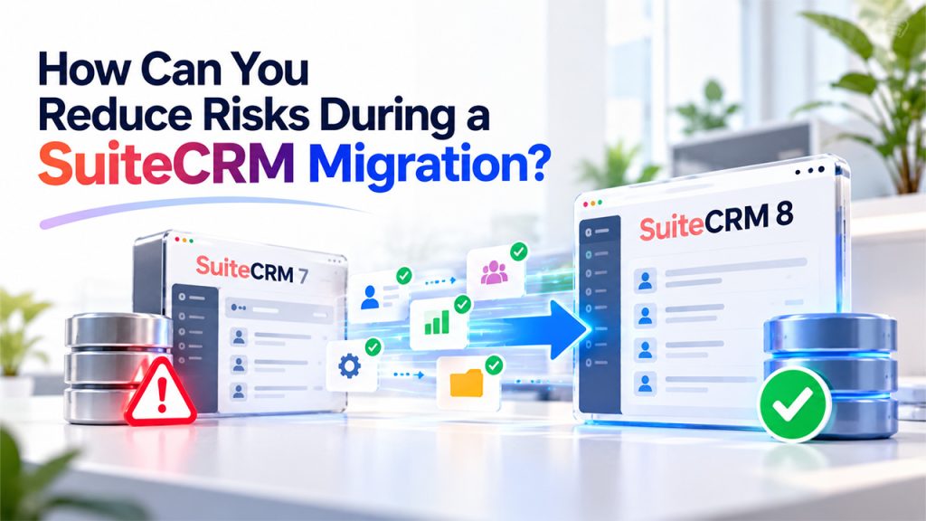 SuiteCRM 7 to 8 Upgrade Service reducing migration risks through data validation and secure CRM transfer