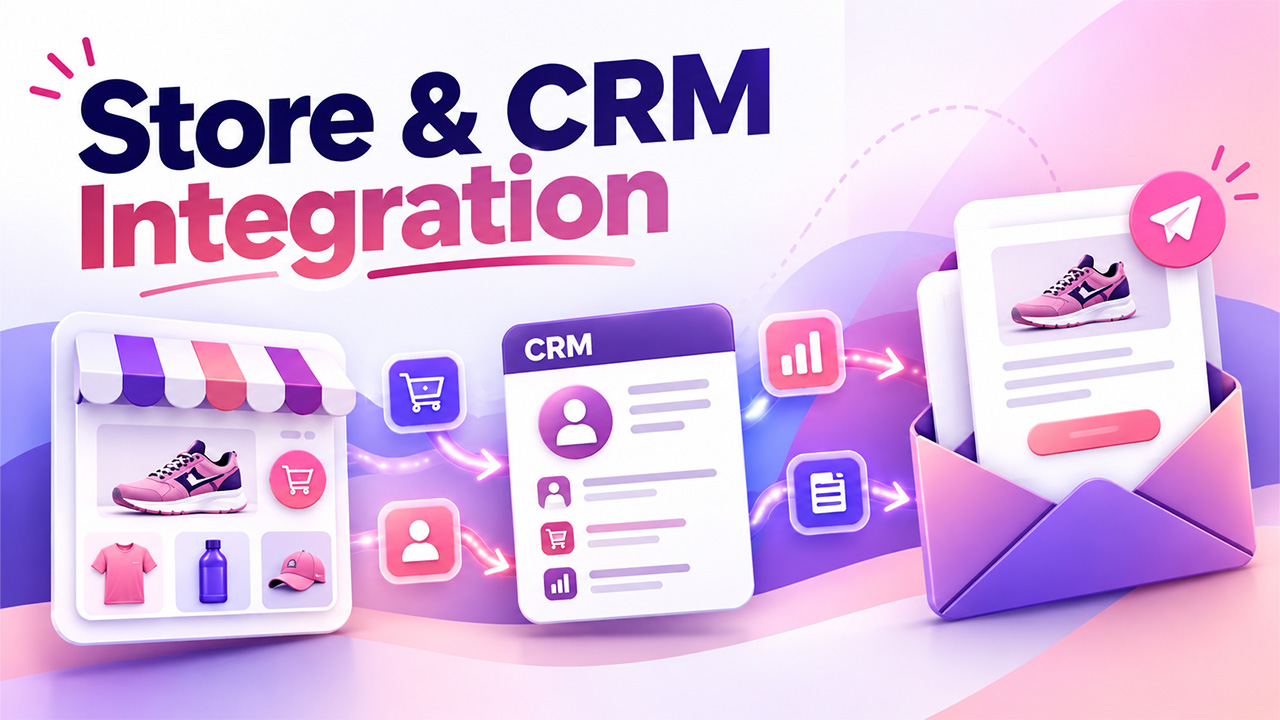 Email Marketing Integration connecting an online store with CRM customer data.