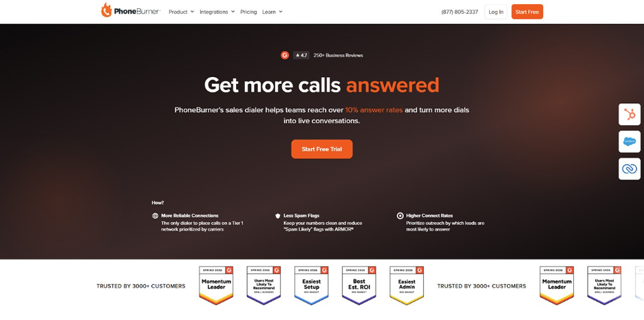 PhoneBurner: best power dialer for small outbound teams that want email built in